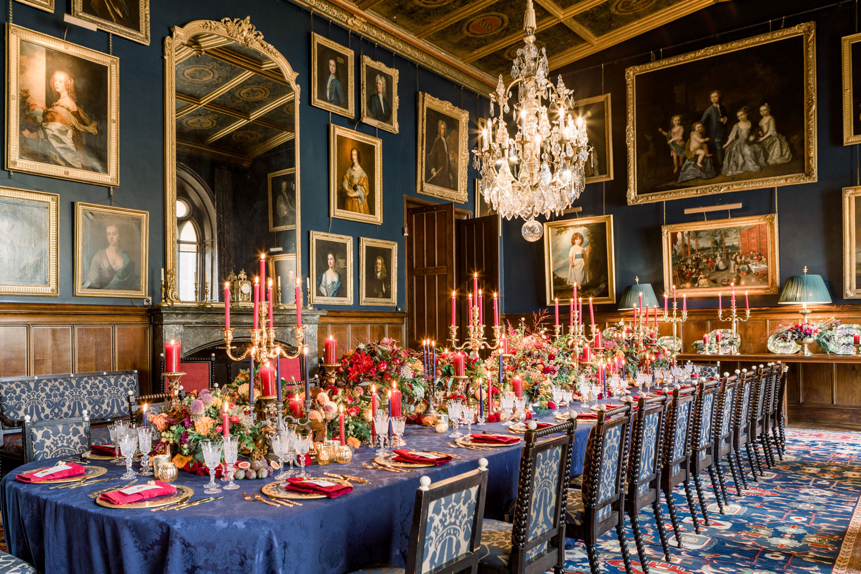 A very regal luxurious dinner inside Eastnor Castle