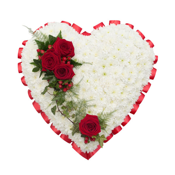 Traditional Heart Funeral Flower Arrangement