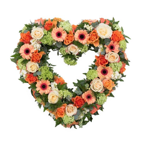 Open Heart Funeral Flower Arrangement