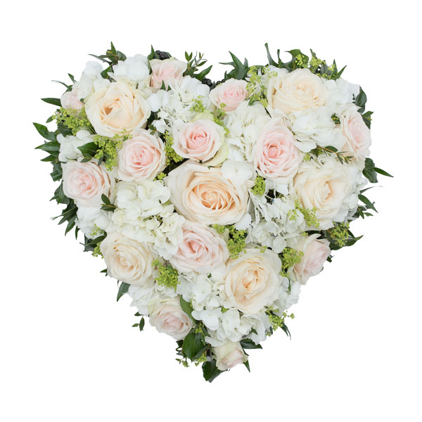 Feminine Heart Funeral Flower Arrangement