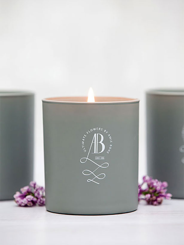 rose and eucalyptus scented candle by amie bone flowers
